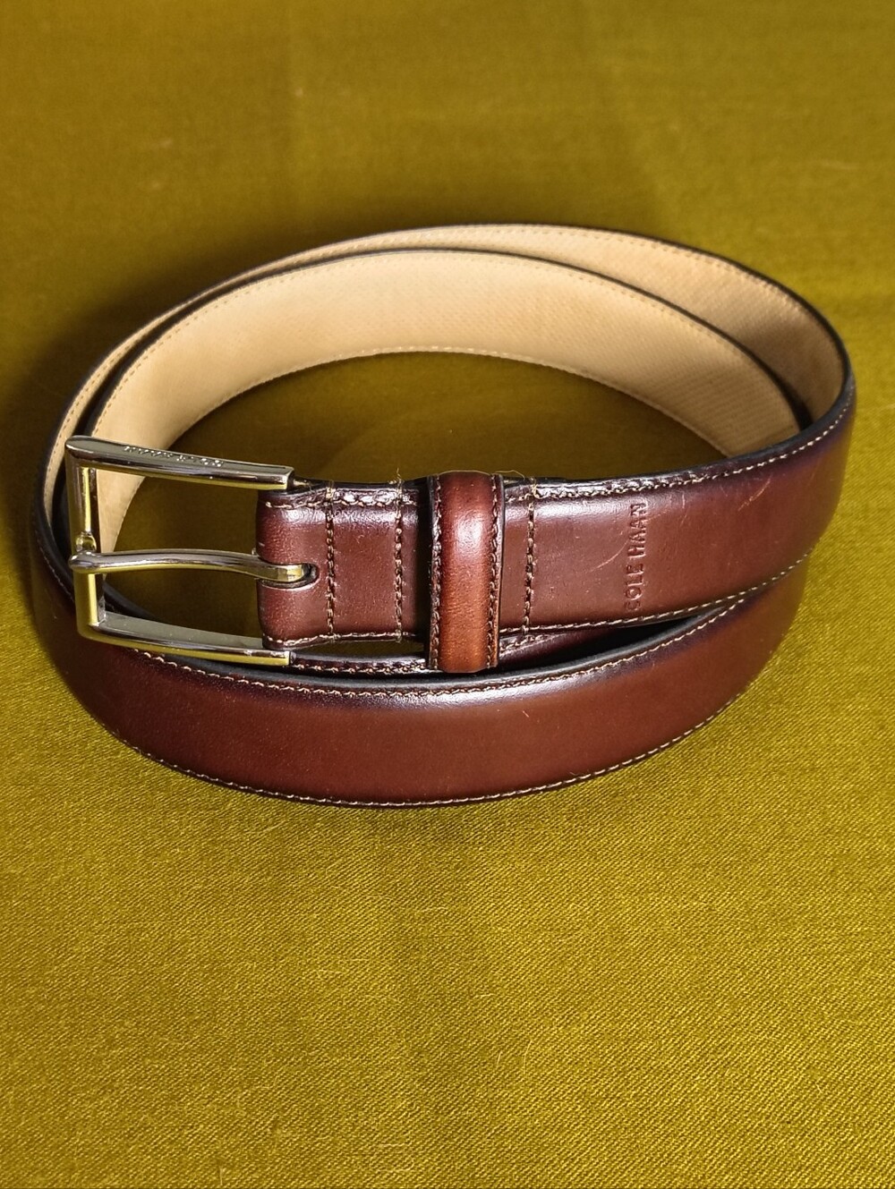 Cole Haan Gramercy Leather Belt in Brown